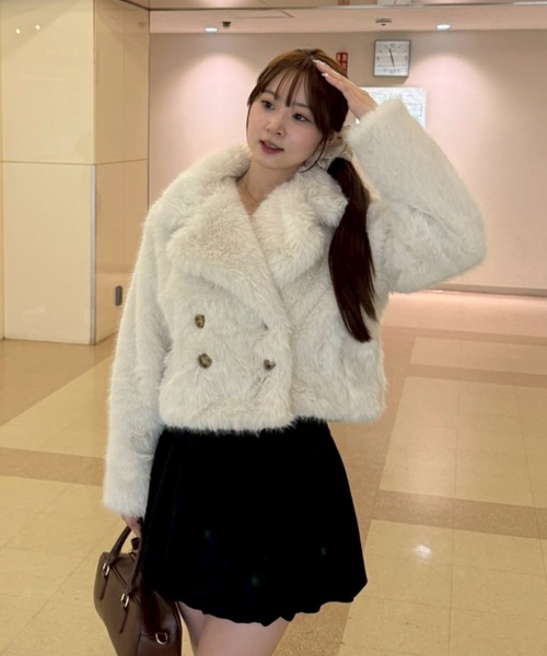 continuer de NICE CLAUP コート アウター フェイクファーダブル