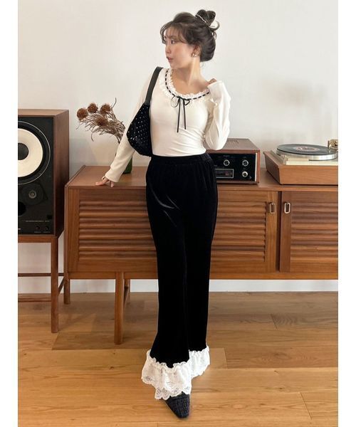 LILY BROWN（リリーブラウン） tシャツ 「LILY BROWN Lingerie」フリル