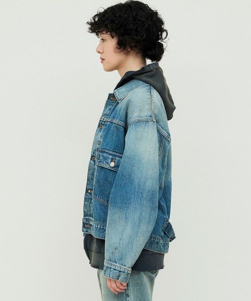 デニムジャケット gジャン 「DENIM DELIGHT DAYS」セルヴィッチデニムトラッカー1ポケットジャケット メンズ レディースの画像