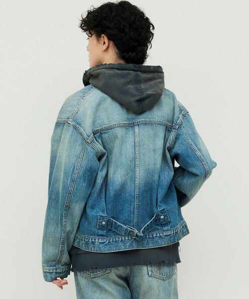 デニムジャケット gジャン 「DENIM DELIGHT DAYS」セルヴィッチデニムトラッカー1ポケットジャケット メンズ レディースの画像