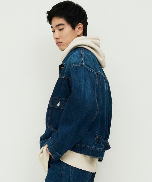 デニムジャケット gジャン 「DENIM DELIGHT DAYS」セルヴィッチデニムトラッカー1ポケットジャケット メンズ レディースの画像