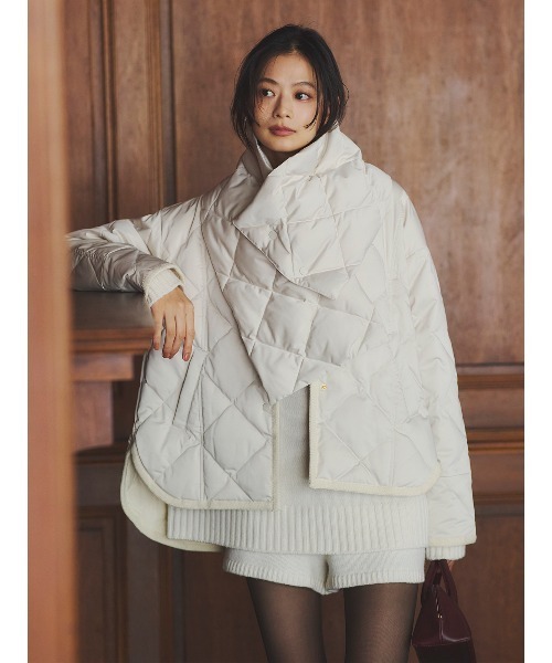 anuans ダウンコート ダウンジャケット 「TAION×anuans」ストール