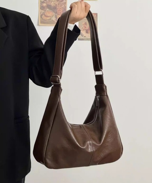 ショルダーバッグ バッグ 2WAYフェイクレザーショルダーバッグ