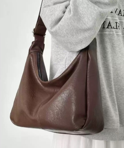 ショルダーバッグ バッグ 2WAYフェイクレザーショルダーバッグ