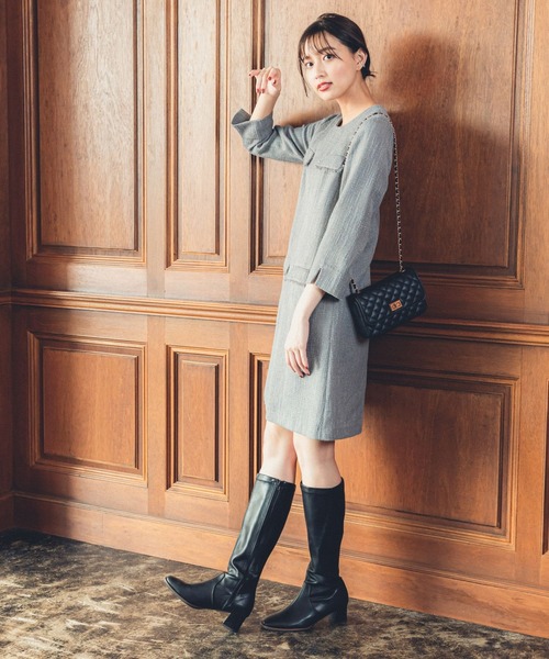 「Andemiu」 7分袖ワンピース FREE アイボリー レディース_画像6