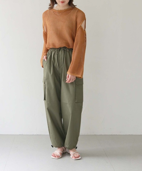 「HER CLOSET」 「SHE MO SHELLY」半袖ニット M ブラック レディース_画像9
