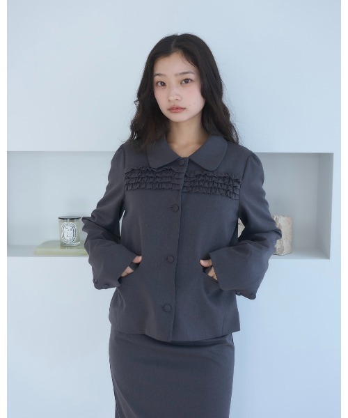 Smyeon コート アウター Frill compact jacket/フリルデザイン