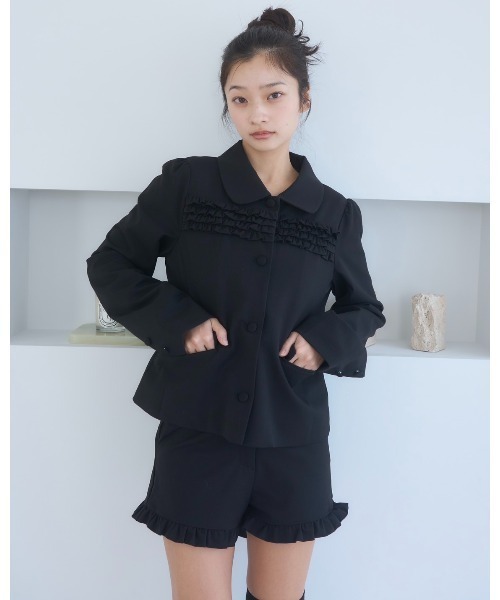 Smyeon コート アウター Frill compact jacket/フリルデザイン