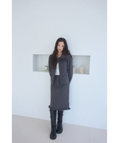 Smyeon コート アウター Frill compact jacket/フリルデザイン