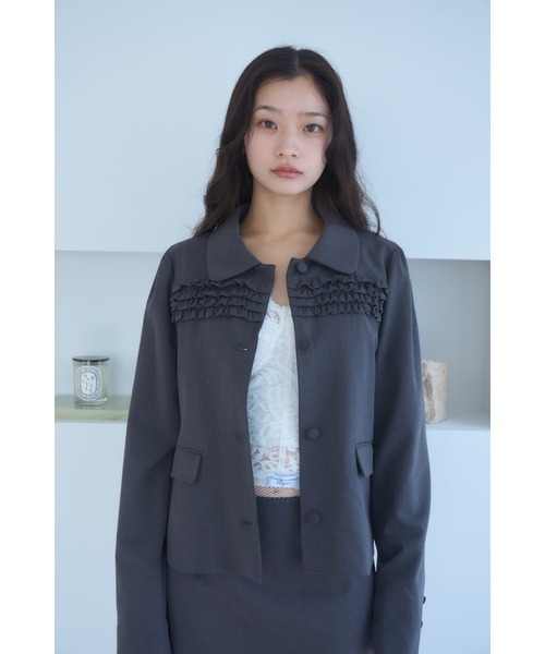 Smyeon コート アウター Frill compact jacket/フリルデザイン