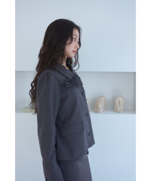 Smyeon コート アウター Frill compact jacket/フリルデザイン