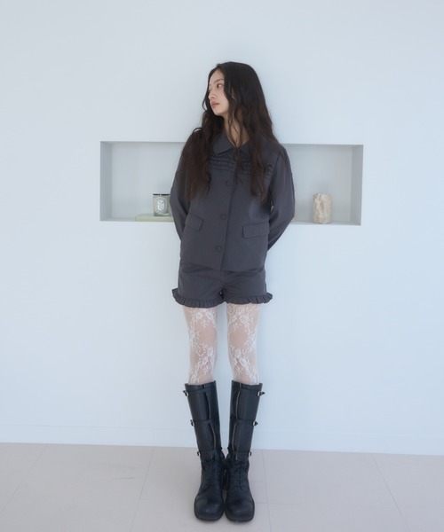 Smyeon コート アウター Frill compact jacket/フリルデザイン
