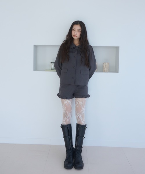 Smyeon コート アウター Frill compact jacket/フリルデザイン