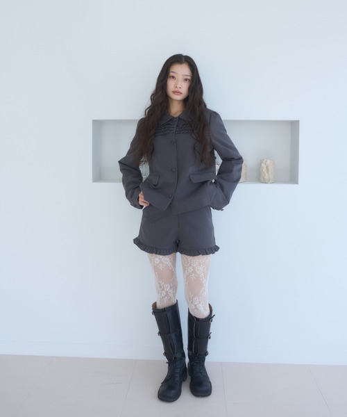 Smyeon コート アウター Frill compact jacket/フリルデザイン