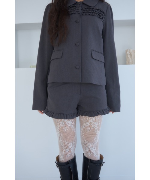Smyeon コート アウター Frill compact jacket/フリルデザイン