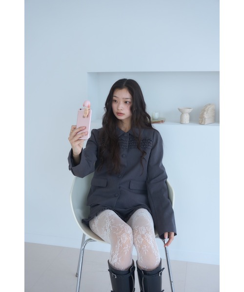 Smyeon コート アウター Frill compact jacket/フリルデザイン