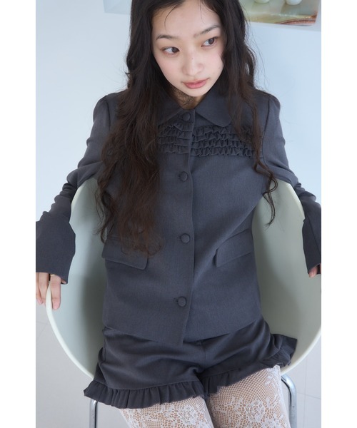 Smyeon コート アウター Frill compact jacket/フリルデザイン