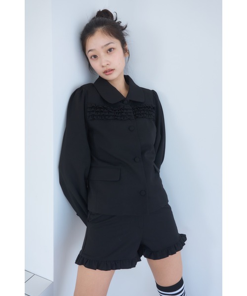 Smyeon コート アウター Frill compact jacket/フリルデザイン