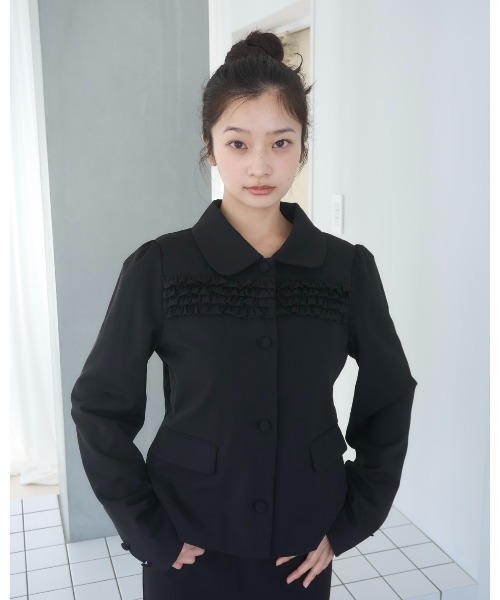 Smyeon コート アウター Frill compact jacket/フリルデザイン
