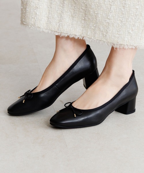 パスパレ　ヒール4枚 HIMIKO パンプス 入学式 「HIMIKO」「撥水」4cmヒールバレエパンプス
