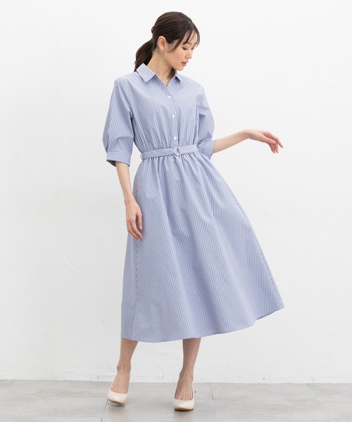 「Honeys」 シャツワンピース M ネイビー レディース_画像6