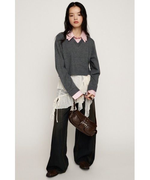 SLY（スライ） ニット セーター LAYERED LIKE CROP KNIT TOPS