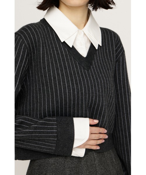 SLY（スライ） ニット セーター LAYERED LIKE CROP KNIT TOPS