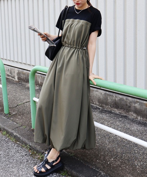 SpRay（スプレイ） ワンピース ドッキングショートスリーブバルーン