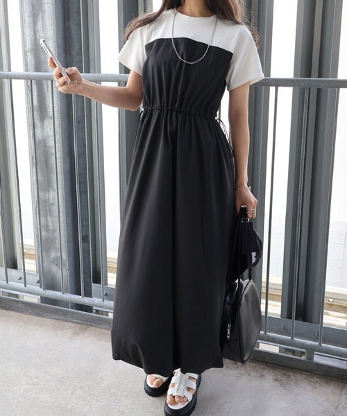 SpRay（スプレイ） ワンピース ドッキングショートスリーブバルーン