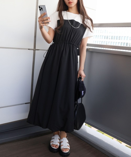 SpRay（スプレイ） ワンピース ドッキングショートスリーブバルーン