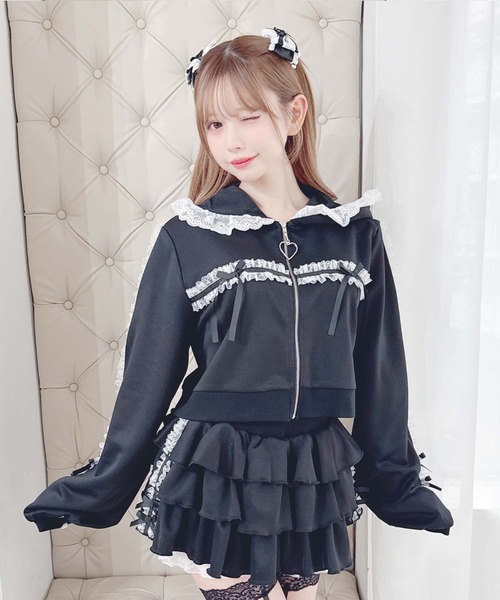 MA*RS（マーズ） セットアップ りぼん×レーステープラインパーカー