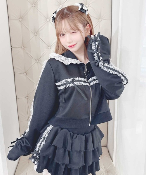 MA*RS（マーズ） セットアップ りぼん×レーステープラインパーカー