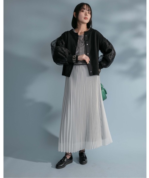 「Eimee Law」 ニットカーディガン 38 ライトベージュ レディース_画像3
