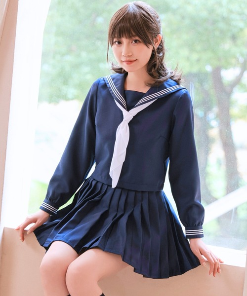 セーラー服長袖セット コスプレ 「制服コスプレ3点セット」セントマリアスクール セーラー服
