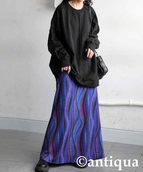 「antiqua」 スウェットカットソー ONESIZE アイボリー レディース_画像7