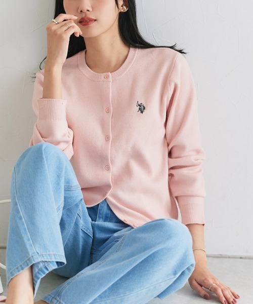 「U.S. POLO ASSN.」 ニットカーディガン M オフホワイト レディース_画像7