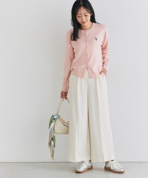 「U.S. POLO ASSN.」 ニットカーディガン M オフホワイト レディース_画像8