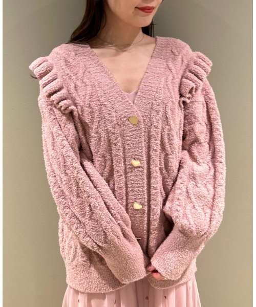 gelato pique（ジェラートピケ） ニットカーディガン ONE SIZE レッド 