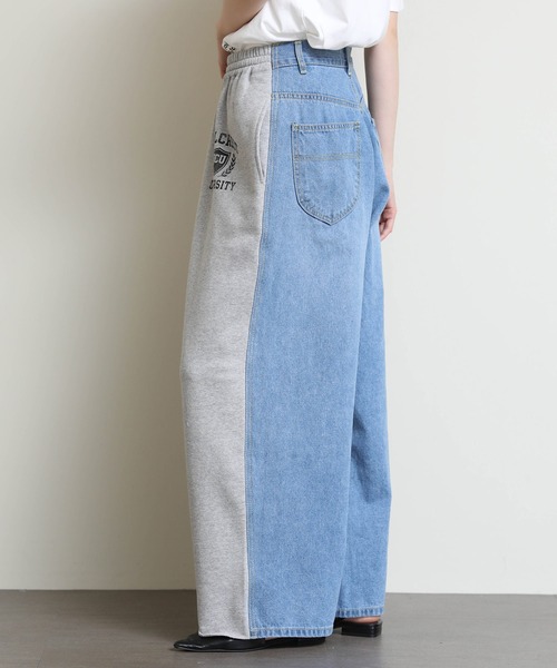 パンツ デニムドッキングスウェットパンツ レディース : ZOZOTOWN