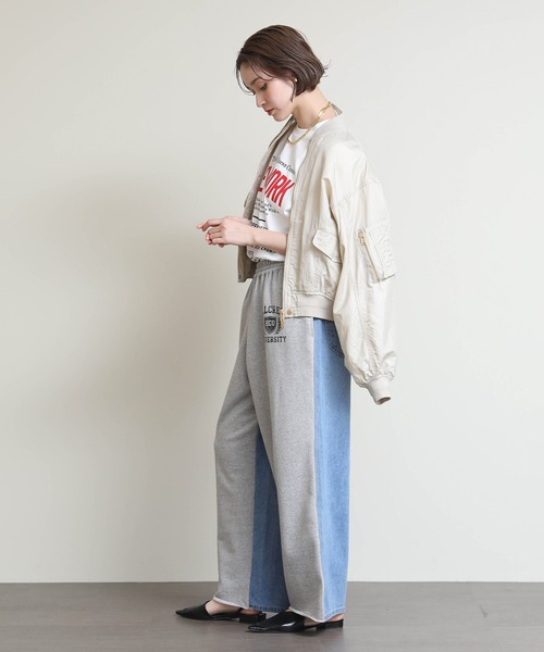 パンツ デニムドッキングスウェットパンツ レディース : ZOZOTOWN