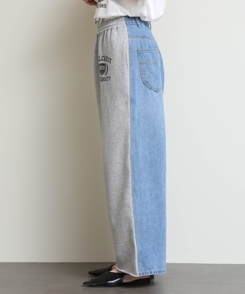 パンツ デニムドッキングスウェットパンツ レディース : ZOZOTOWN