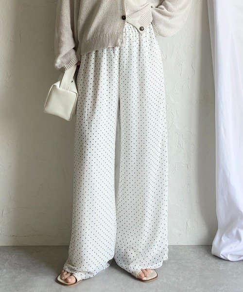 She's Closet ワイドパンツ パンツ 水玉 ドット柄 ストレート ロング
