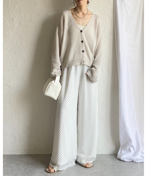 She's Closet ワイドパンツ パンツ 水玉 ドット柄 ストレート ロング