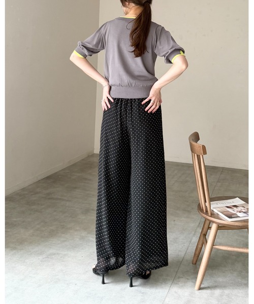 She's Closet ワイドパンツ パンツ 水玉 ドット柄 ストレート ロング