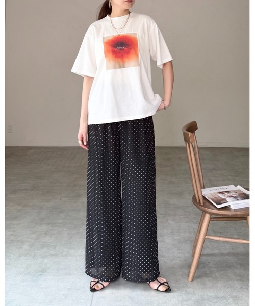 She's Closet ワイドパンツ パンツ 水玉 ドット柄 ストレート ロング