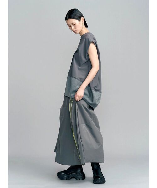 UN3D.（アンスリード） ロング スカート 夏 SIDE LINE TUCK SKIRT