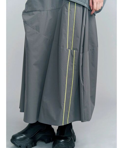 UN3D.（アンスリード） ロング スカート 夏 SIDE LINE TUCK SKIRT