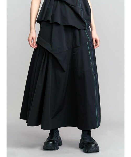 UN3D.（アンスリード） ロング スカート 夏 SIDE LINE TUCK SKIRT