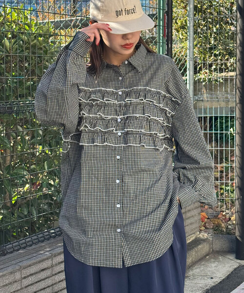 「CIAOPANIC」 長袖シャツ ONE SIZE グリーン レディース_画像3