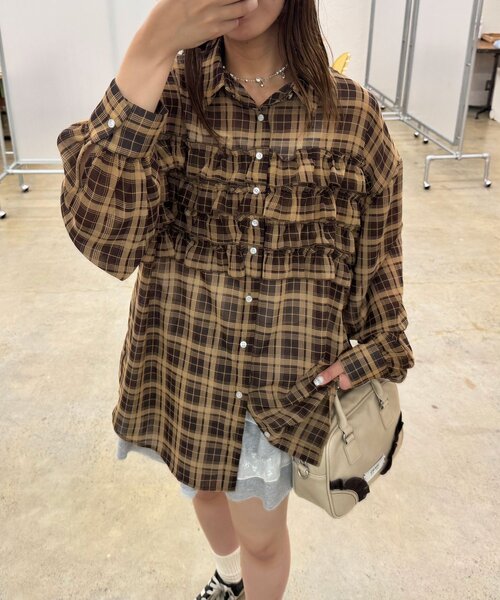 「CIAOPANIC」 長袖シャツ ONE SIZE グリーン レディース_画像9